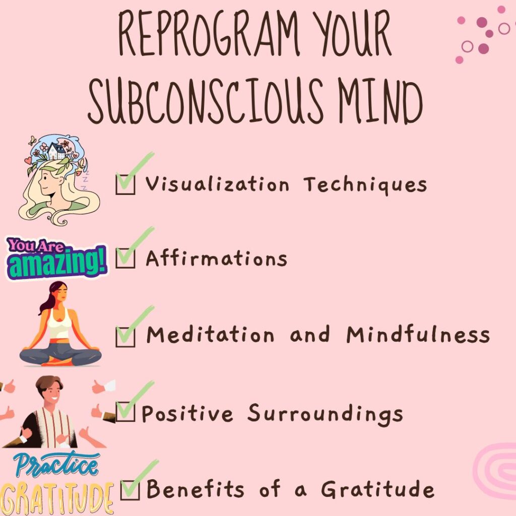 infographic  :Practical Ways to reprogram subconscious mind